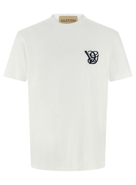 自营Valentino Garavani Men's Logo Embroidery T-Shirt - white