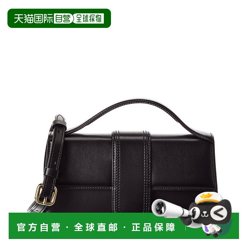 自营Jacquemus Bambino Large Leather Shoulder Bag - black 美