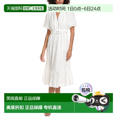 自营Diane von Furstenberg Polina Midi Dress - white 美国奥莱