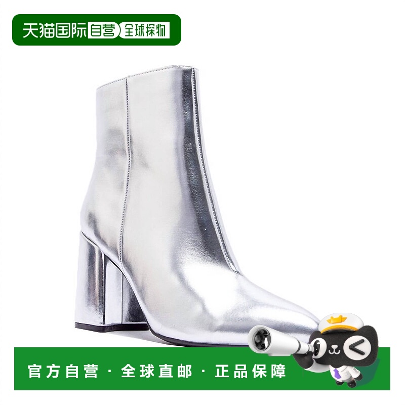 自营qupidWomen's Mod Heeled Booties In Silver - silver 美国