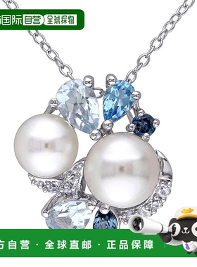 自营mimi & max伦敦、瑞士和天蓝色托帕石和创造的白色蓝宝石和白