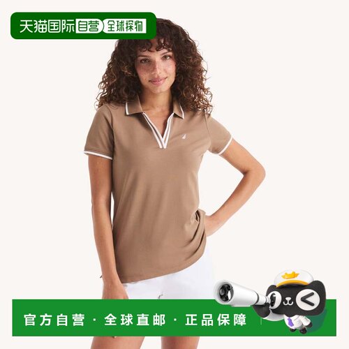 自营Nautica Womens Sustainably Crafted Deck Polo - barley 美