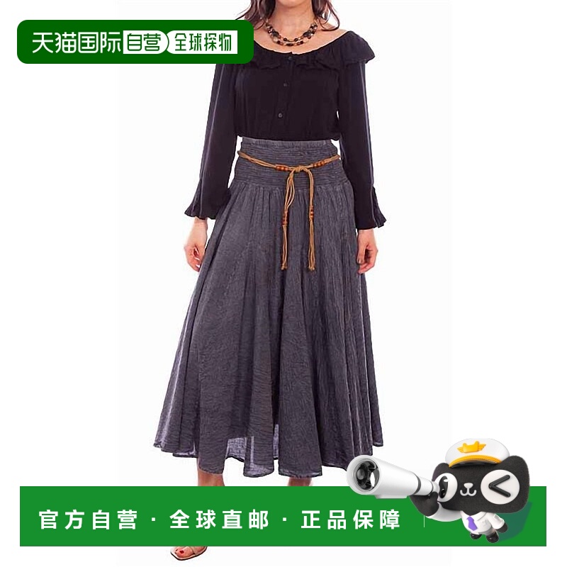 自营 scully西式木炭酸洗裙 美国奥莱直发半身裙a字裙伞裙