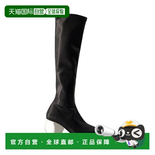 自营 courreges圆形靴子-粗革-合成革-黑色-黑色 美国奥莱直发