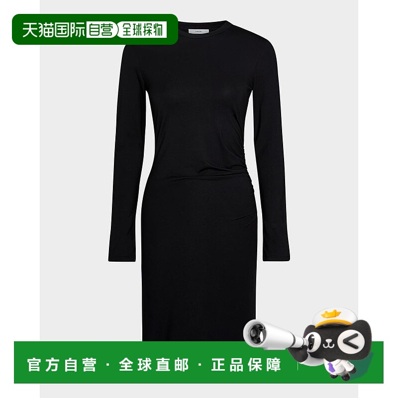 1h可退 【美国直邮】Vince 长袖褶饰圆领连衣裙 女装 女士精品 连