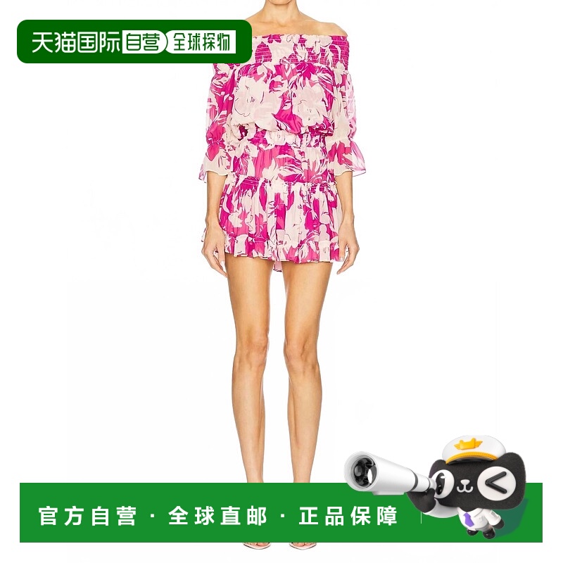 自营misa los angelesDarla迷你连衣裙在Fuschia植物区 美国奥莱