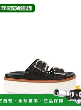 自营Tod's 97A Drilled Straps Platform Sandals - black 美国奥