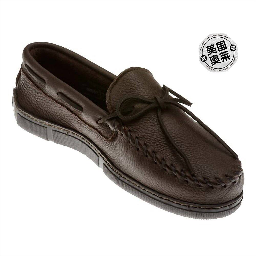 minnetonka男士巧克力色驼鹿皮硬底莫卡辛鞋 - 巧克力色 【美国奥