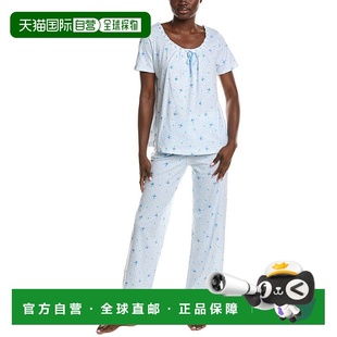 Carole 美国奥莱直发休闲裤 Hochman 白色 2件长睡衣套装 自营