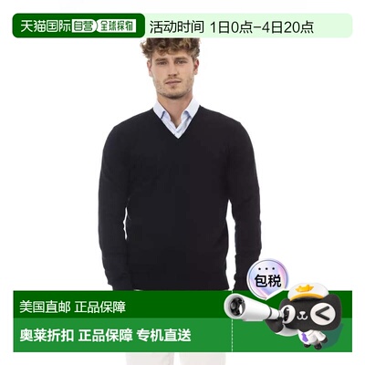 自营Alpha Studio Wool Men's Men's Sweater - black 美国奥莱直