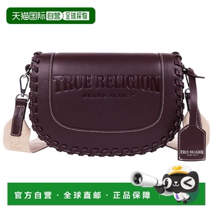 自营True Religion Whip Stitch Saddle Bag - wine 美国奥莱直发