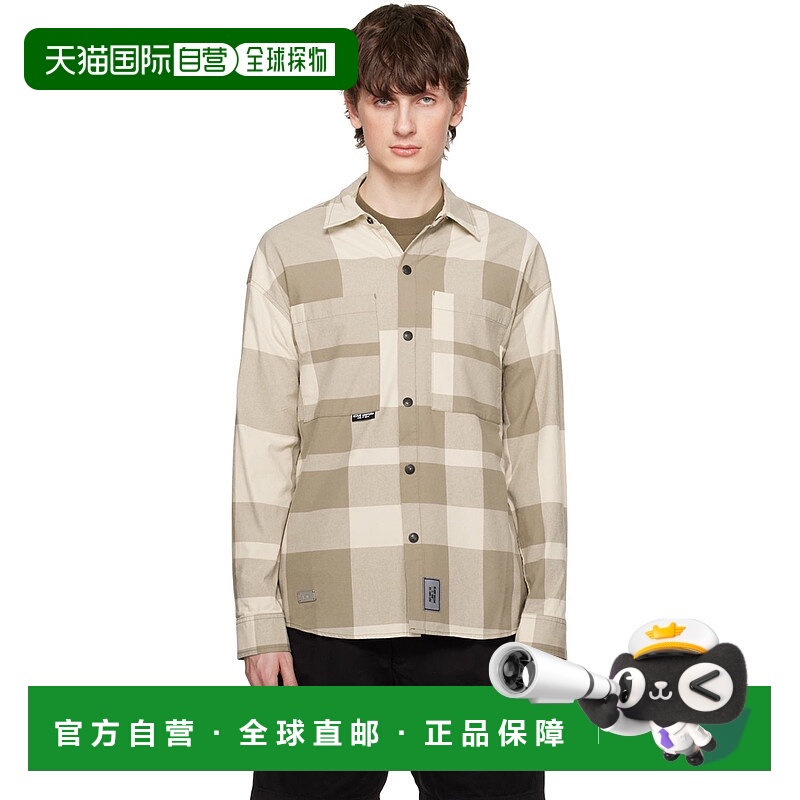 1h可退 香港直邮潮奢 Izzue 男士 米色格纹衬衫 N8102S3BGT