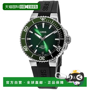 自营 Oris Aquis Aquispro Date Calibre 400 绿色表盘橡胶表带男