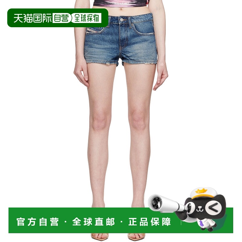 1h可退 香港直邮潮奢 Diesel 迪赛 女士 蓝色 De-Yuba 牛仔短裤 A
