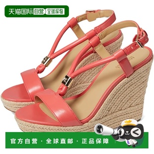 ZPO3813 自营Michael Dahlia皮革平台Espadrile Annie凉鞋 粉 Kors