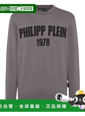 自营 philipp plein1978年圆领套头衫-灰色 美国奥莱直发毛衣