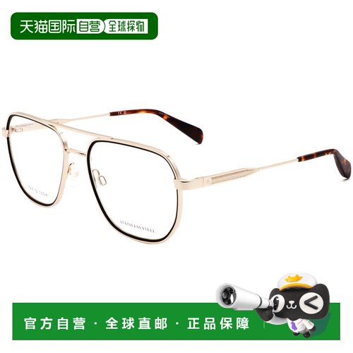 自营Rag & Bone Men's 54 mm Gold Opticals - gold black 美国奥