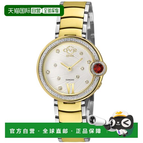 自营GV2 Women's Perugia Diamond Watch, IPYG Case, Silver/Whi