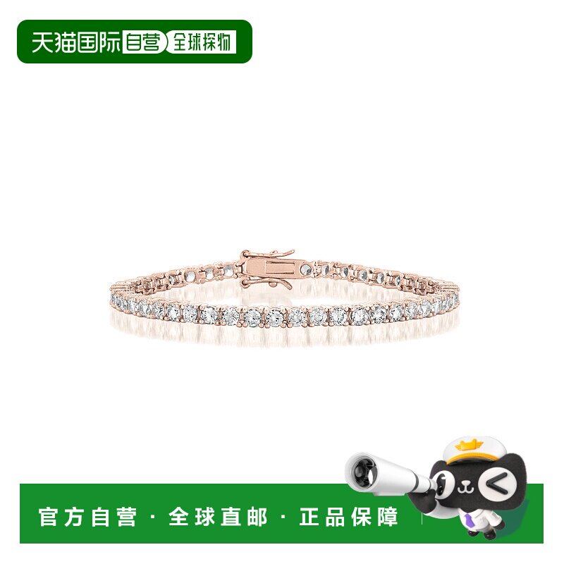 自营 geneviveGa C.z.纯银玫瑰镀网球手链 - 粉红色 美国奥莱直发