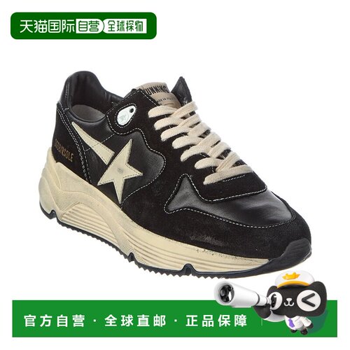 自营Golden Goose Running Sole Suede & Leather Sneaker - blac