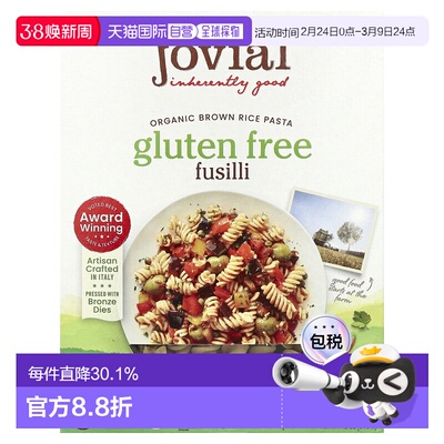 香港直邮Jovial,全有机糙米意大利面，意大利螺旋面，12 盎司（34