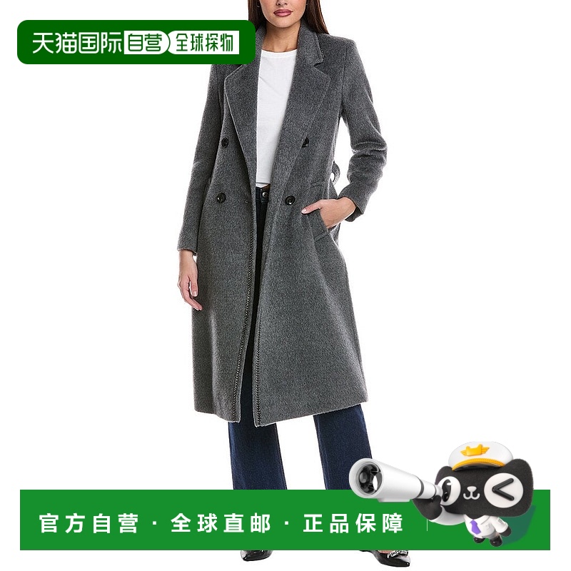 自营 Kobi Halperin Lyra悬垂羊毛和羊驼混纺外套-灰色 美国奥莱