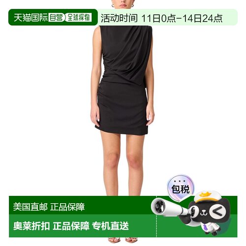 自营ELLIATT Brigid Asymmetrical Mini Dress - black 美国奥莱