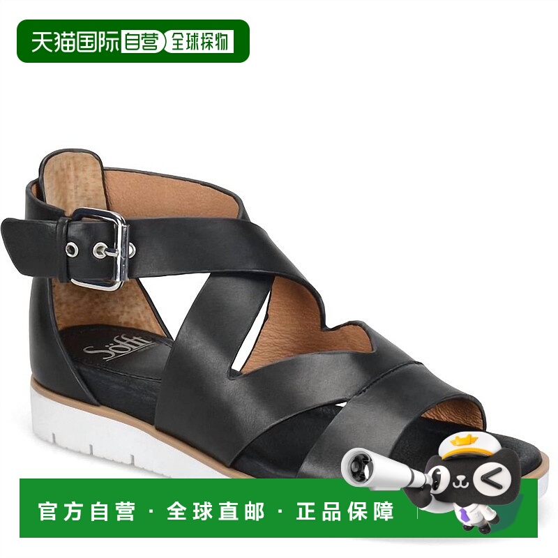 自营sofft女式Mirabelle楔形凉鞋，黑色 美国奥莱直发