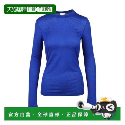 自营ferragamoBlue Cotton T-Shirt - blue 美国奥莱直发上衣女装