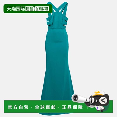 自营Roland Mouret Persian Green Stretch Crepe Cut-Out Luzon