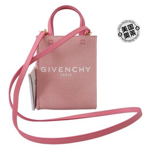 粉色 Givenchy 包 直发 涂层帆布垂直迷你单肩女式 美国奥莱