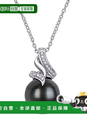 美国直邮Julianna B朱莉安娜女士项链黑色挂坠银链时尚简约休闲