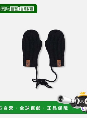 自营deux par deuxBaby Knit Mittens with Cord Black - black