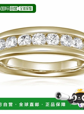 自营 vir jewels1/2 cttw 14K 黄金内圈配钻石结婚戒指 - 黄色 美