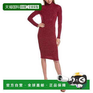 自营 black halo黑色Halo Barret Sheath Midi连衣裙-粉红色 美国