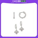 adornia 耳环纯银适合花朵首饰珍珠锆石银色 其它 美国直邮