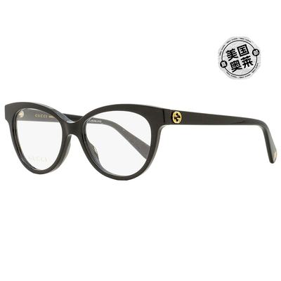 【99新未使用】Gucci 女士椭圆形眼镜 GG0373O 001 黑色 52mm - 0