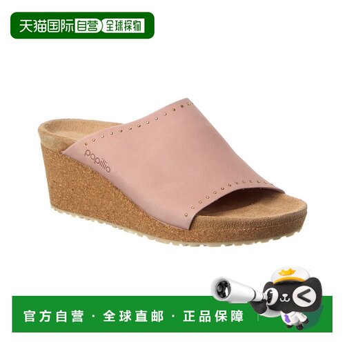 自营Papillio by Birkenstock Namica窄皮革坡跟凉鞋-粉红色 美国