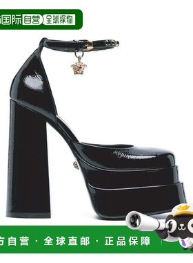自营Versace Calfskin Platform Women's Pumps - black 美国奥莱