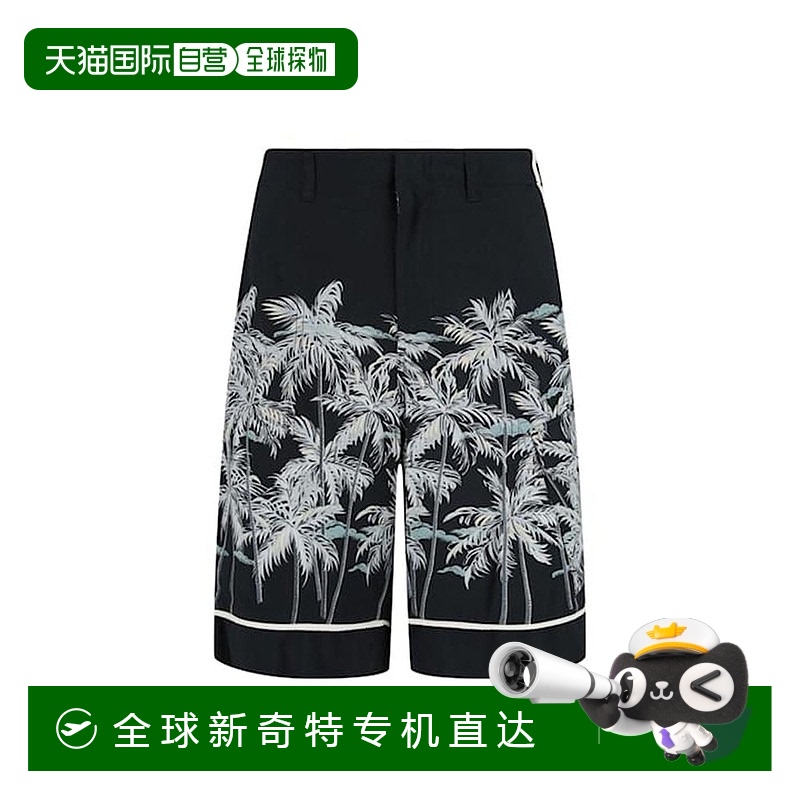自营 Palm Angels Palm Print Men's Shirts - black 【美国奥莱