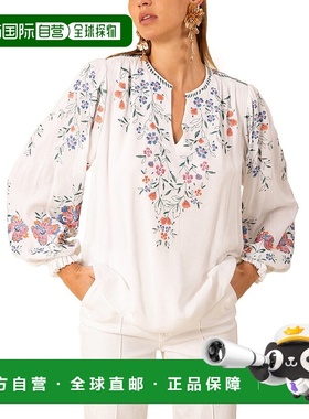 自营 Hale Bob皇室衬衫-白色 美国奥莱直发长袖泡泡袖