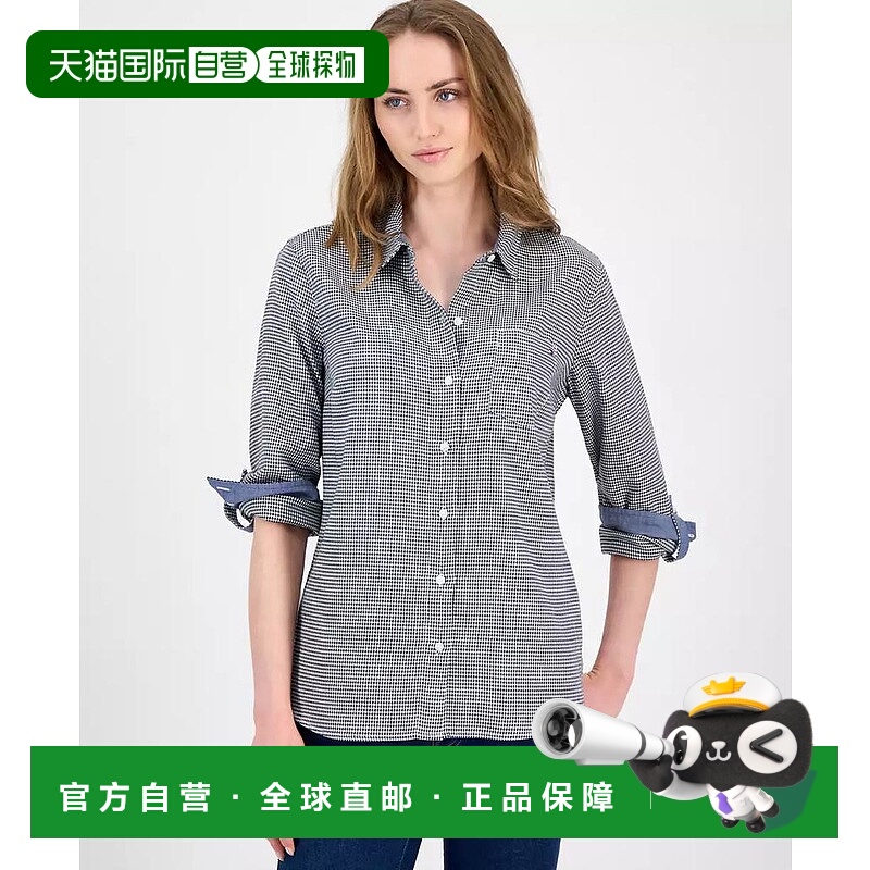 1h可退 【美国直邮】tommy hilfiger 女士 衬衫格纹长袖