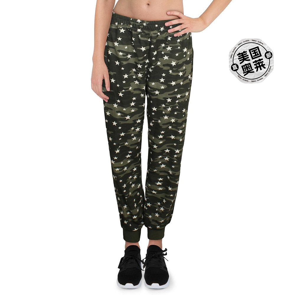 jak and rae女士 Printed Elastic Jogger Pants olive star 【美 女装/女士精品 休闲裤 原图主图