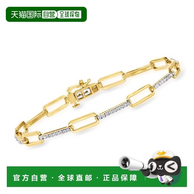 自营 Ross-Simons 18kt 金钻石回形针链式手链 - 8 英寸 美国奥莱