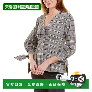 Lela Rose black Pearl 美国奥莱 Top Plaid 自营 Seersucker