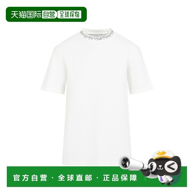 自营golden gooseVintage White Cotton W Embroidery T-Shirt -
