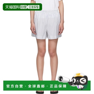 盟可睐 香港直邮潮奢 白色条纹短裤 1h可退 女士 Moncler 蓝色