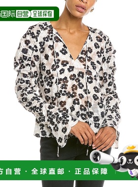 自营 Ted Baker 褶饰细节钥匙孔早秋新款上衣 灰色 美国奥莱直发