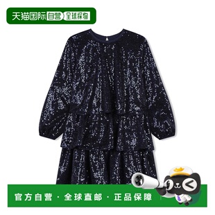 自营 Billieblush Sequin Smocked Dress - blue 美国奥莱直发