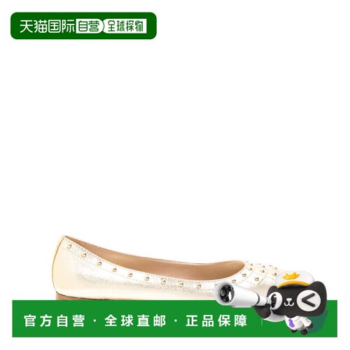 自营Tod's镶钉芭蕾平鞋-金色 美国奥莱直发一脚蹬芭蕾舞鞋